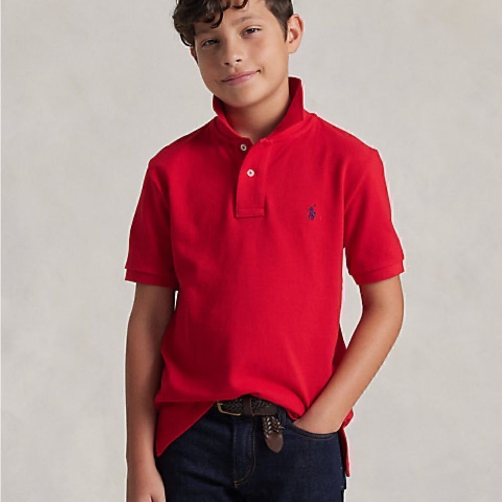NEW Polo Ralph Lauren The Iconic Cotton Mesh Polo Shirt RL 2000 Red Medium 10-12